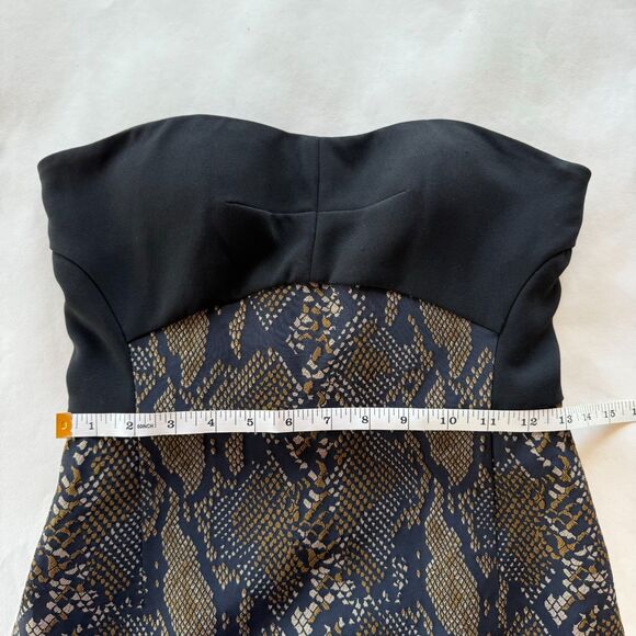 Diane von Furstenberg Garland Two Black & Python Strapless Bodycon Mini Dress 4 - Picture 14 of 14
